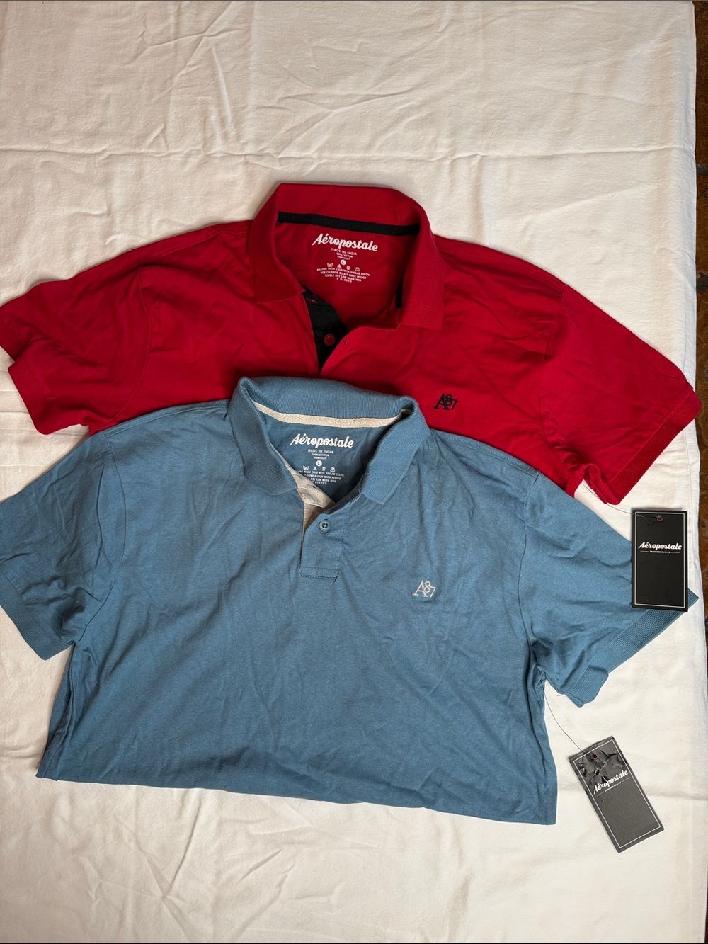Aeropostale Men’s Polo Duo - Red & Blue